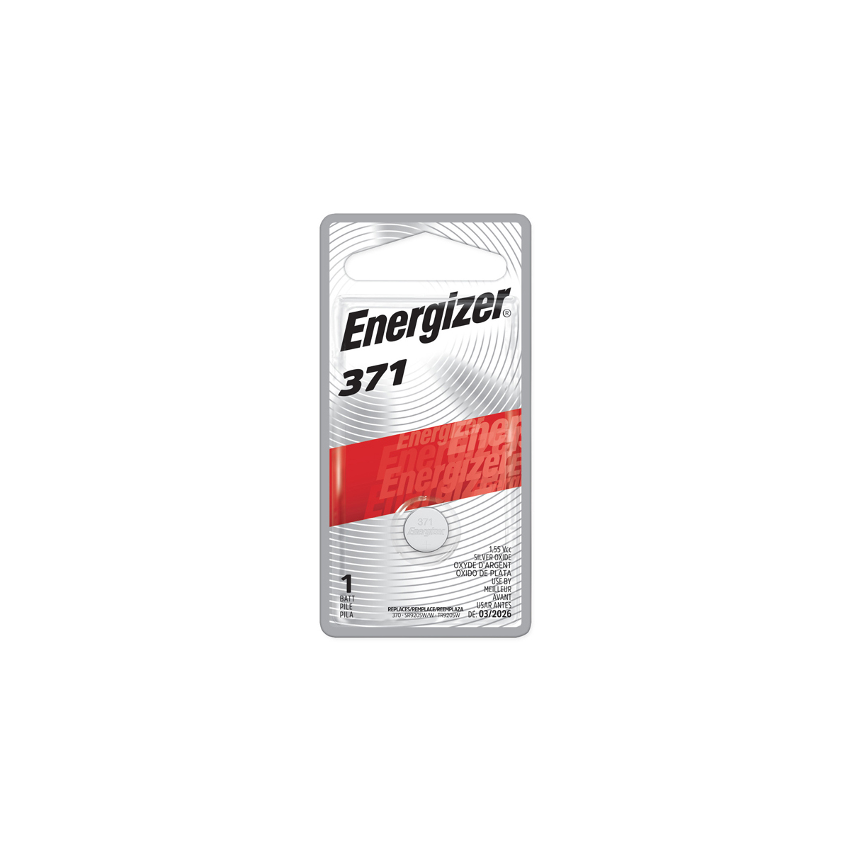 Energizer Silver Oxide Watch Battery 371/370 (1pk)