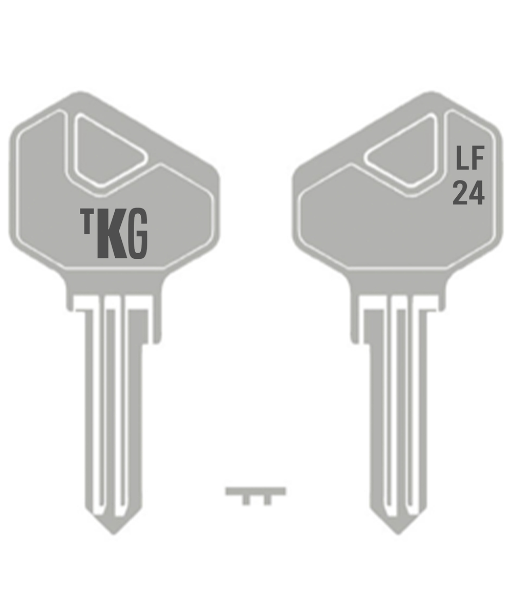 Domestic Key Blank To Suit Lowe & Fletcher LF24 - Brass Silver
