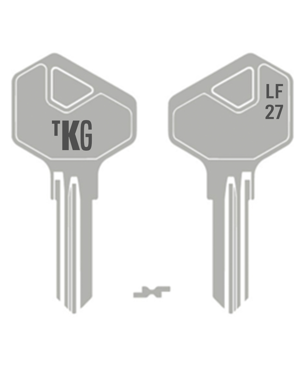 Domestic Key Blank To Suit Lowe & Fletcher LF27 - Brass Silver