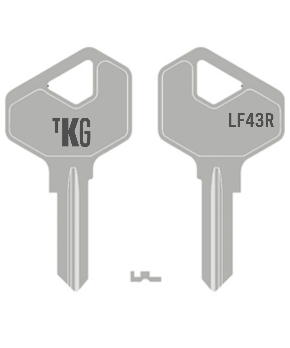 Domestic Key Blank To Suit Lowe & Fletcher LF43R - Brass Silver