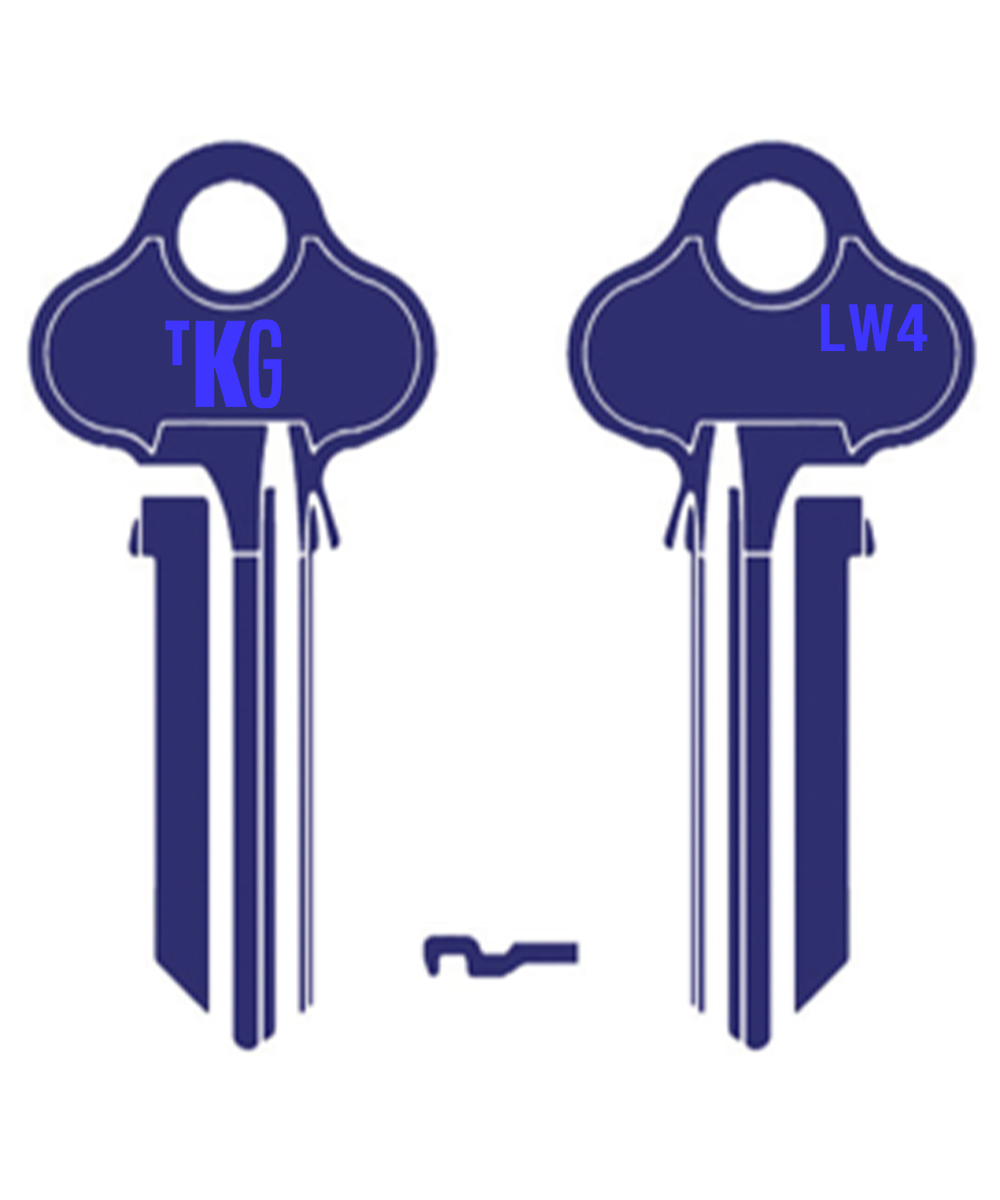 Domestic Key Blank To Suit Lockwood 5 PIN - Dark Blue