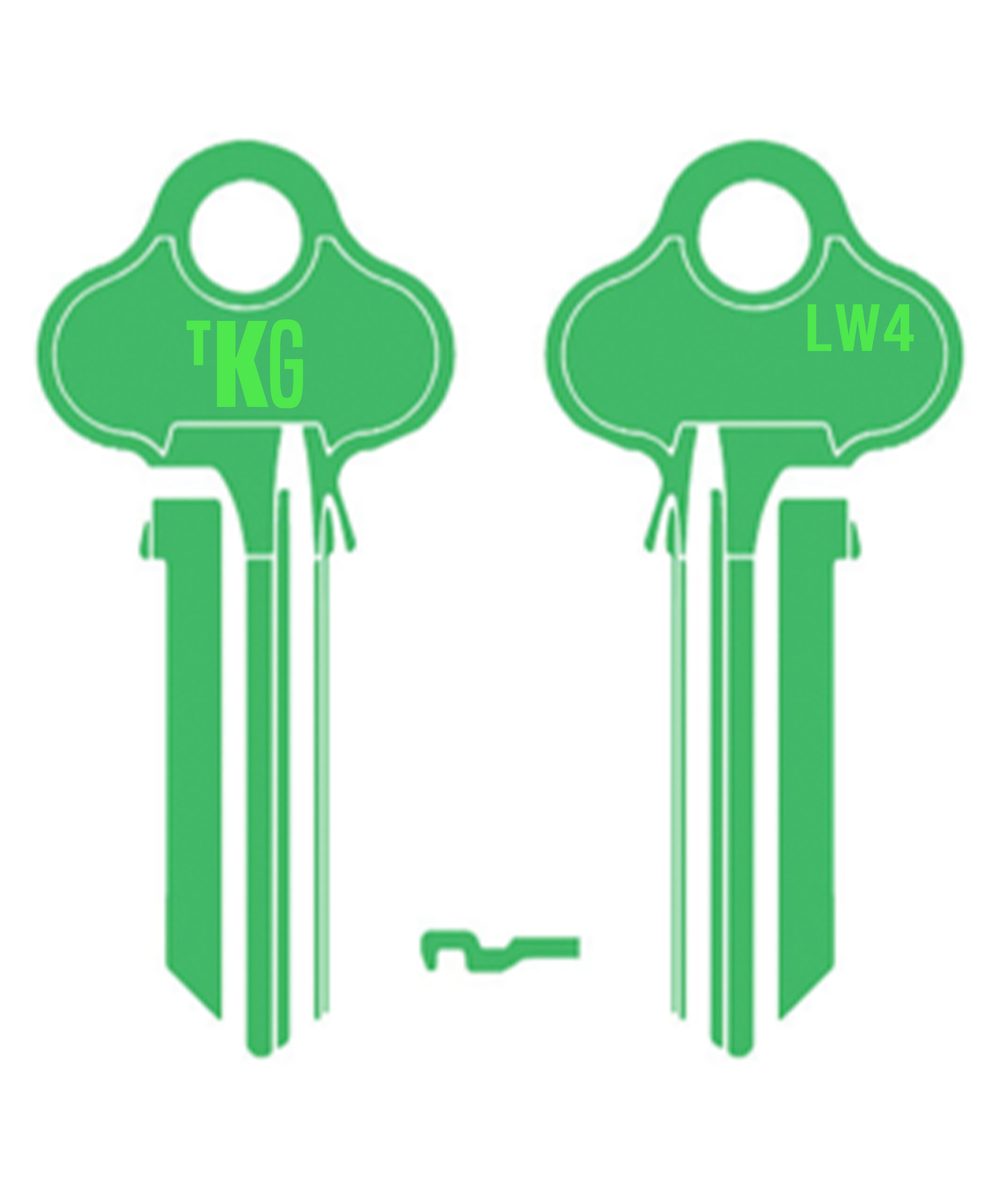 Domestic Key Blank To Suit Lockwood 5 PIN - Green