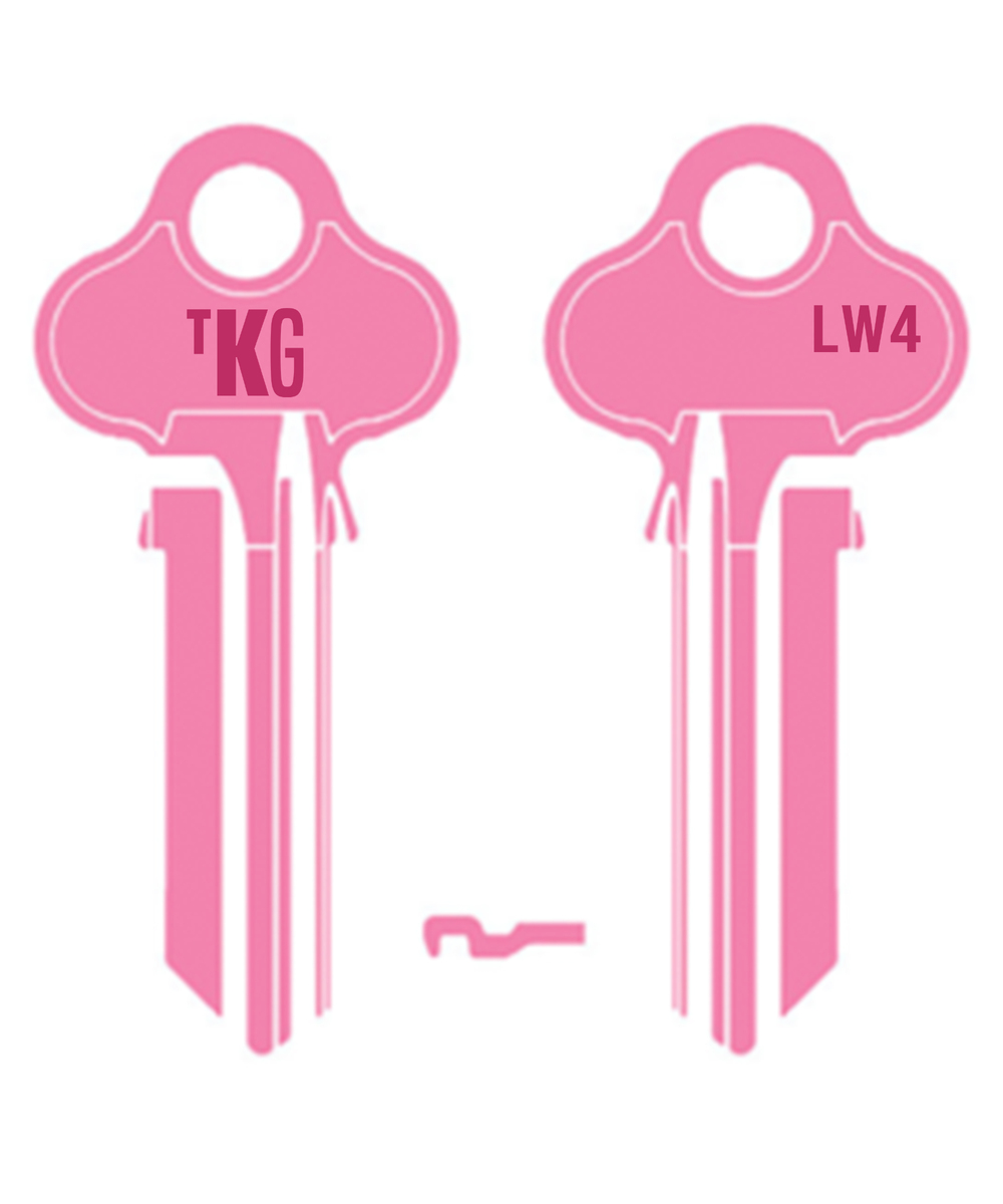 Domestic Key Blank To Suit Lockwood 5 PIN - Pink