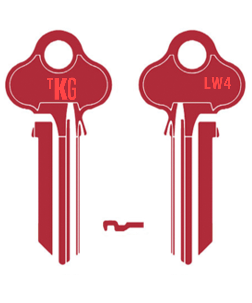 Domestic Key Blank To Suit Lockwood 5 PIN - Red