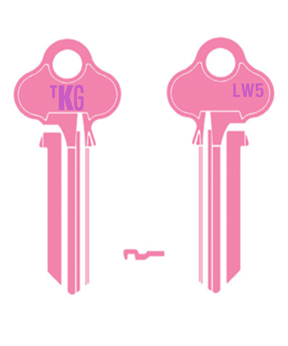 Domestic Key Blank To Suit Lockwood 6 PIN - Pink