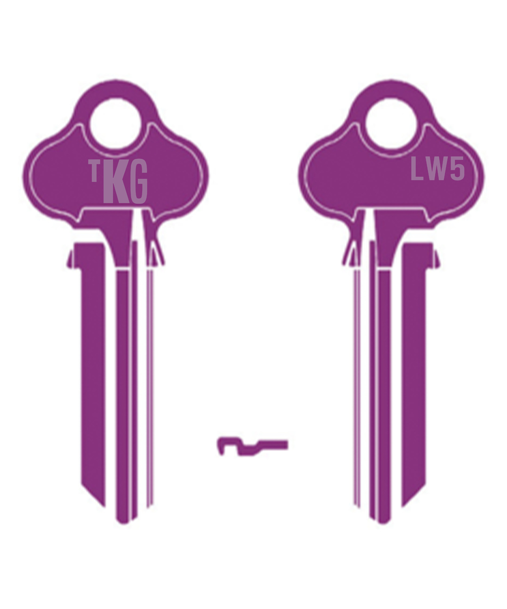 Domestic Key Blank To Suit Lockwood 6 PIN - Purple