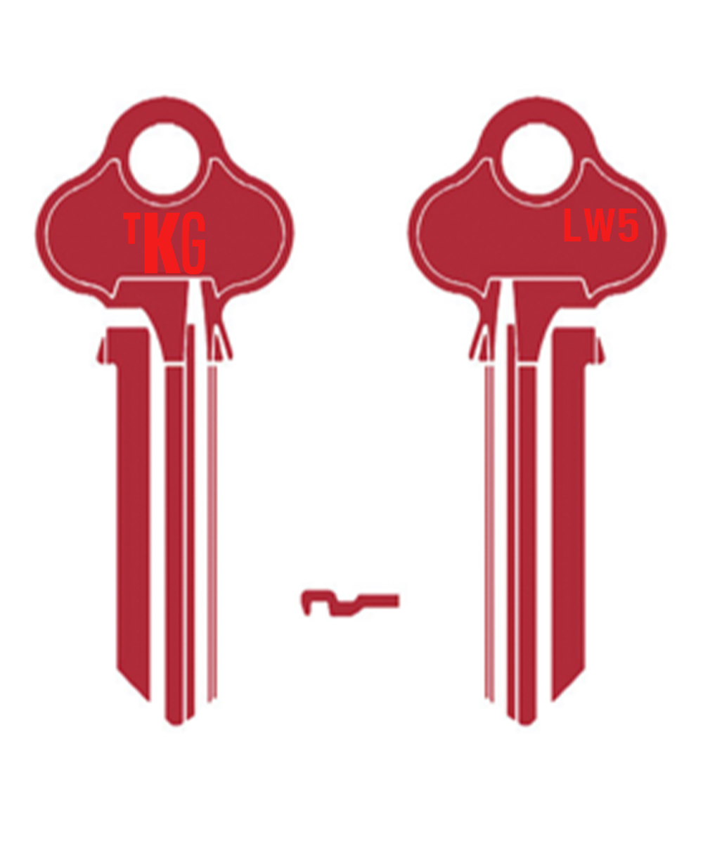Domestic Key Blank To Suit Lockwood 6 PIN - Red