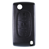 Peugeot compatible 3 button HU83 remote flip Key housing with Battery Clip