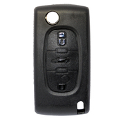 Peugeot compatible 3 button HU83 remote flip Key housing without Battery Clip