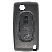Peugeot compatible 2 button VA6 remote flip Key housing with Battery Clip