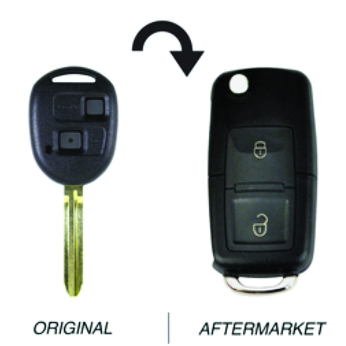 Toyota compatible durashell 2 Button TOY43 Remote Key 67 Chip 434MHZ, (50171)