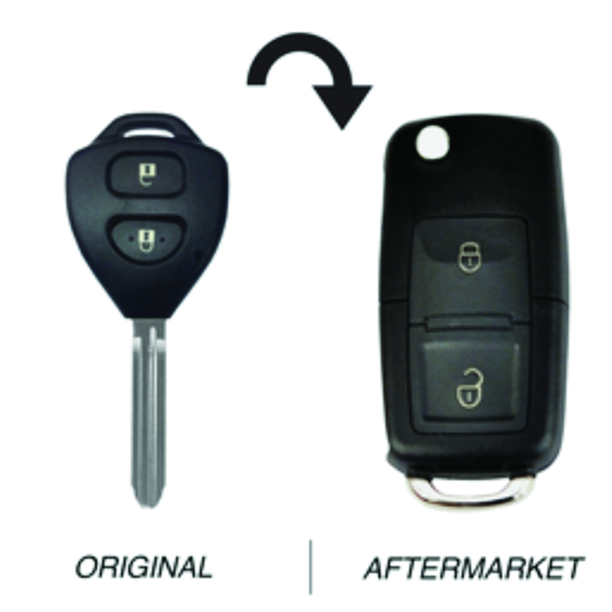 Toyota compatible 2 button TOY43 remote Key 67 Chip 434MHz (28202)