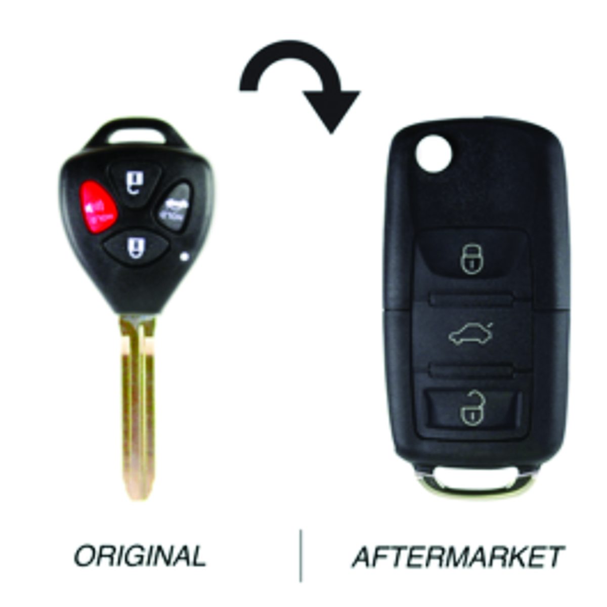 Toyota compatible 4 Button Remote key 314Mhz