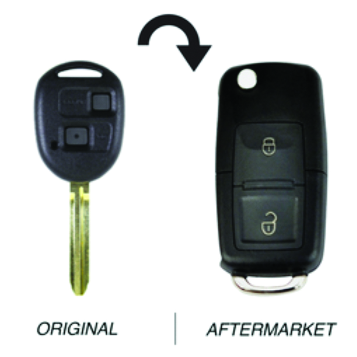 Toyota Compatible 2 Button TOY43 Remote Key 4C Chip 434MHz