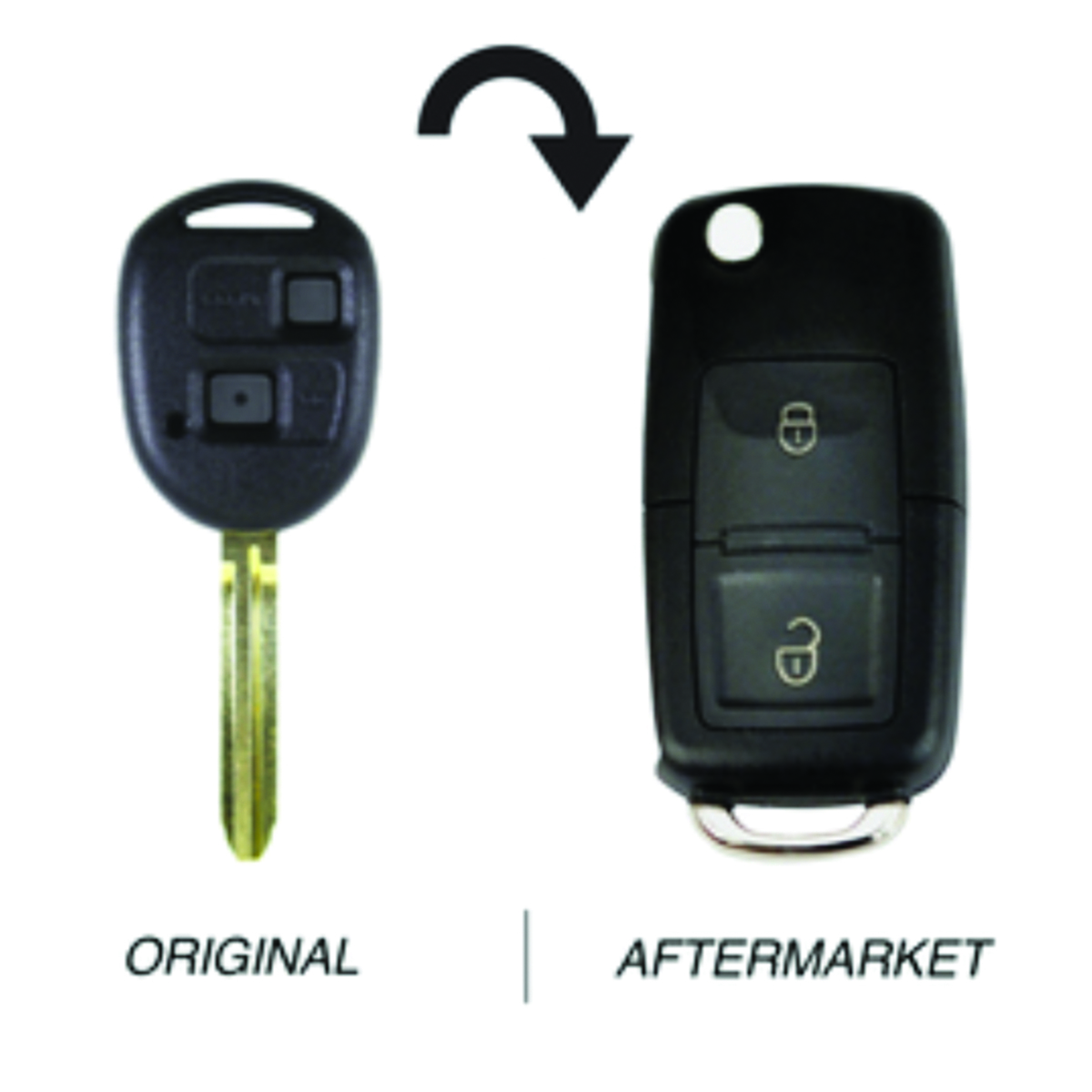 Toyota compatible Toyota 2 button TOY43 remote Key (60070)