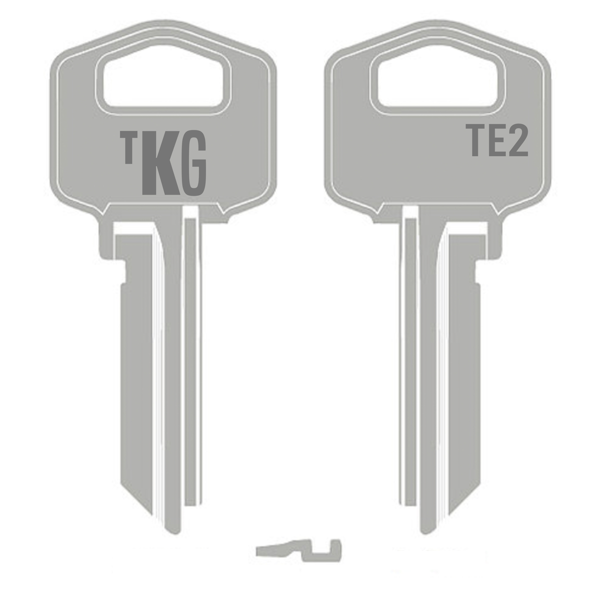 Domestic Key Blank To Suit Gainsborough TE2 - Brass Silver