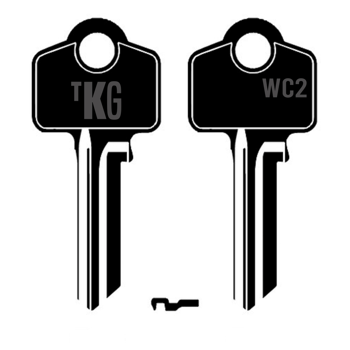 Domestic Key Blank To Suit Whitco WC2  5 PIN - Black