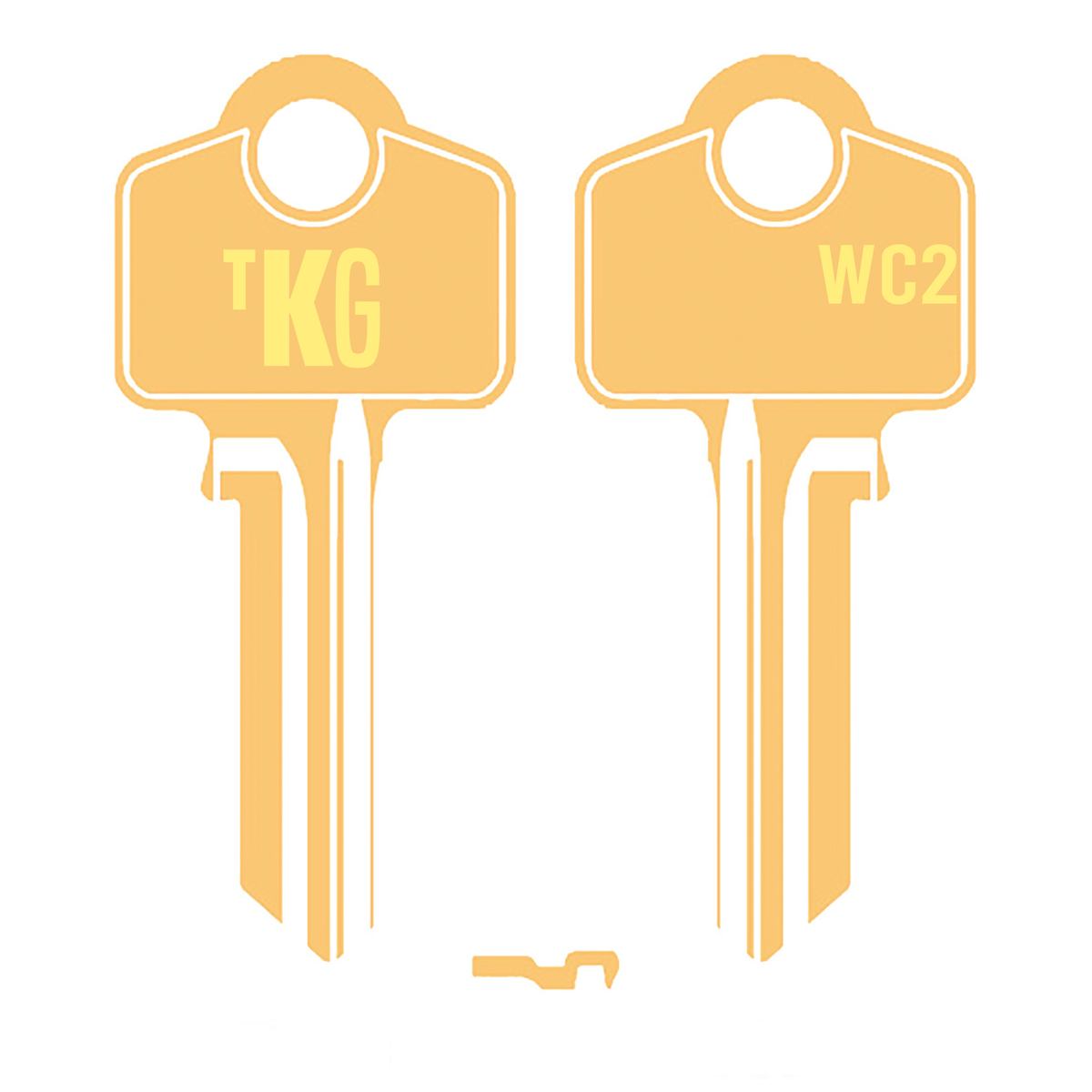 Domestic Key Blank To Suit Whitco WC2 5 PIN - Gold