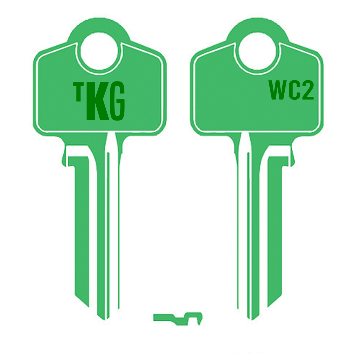 Domestic Key Blank To Suit Whitco WC2  5 PIN - Green