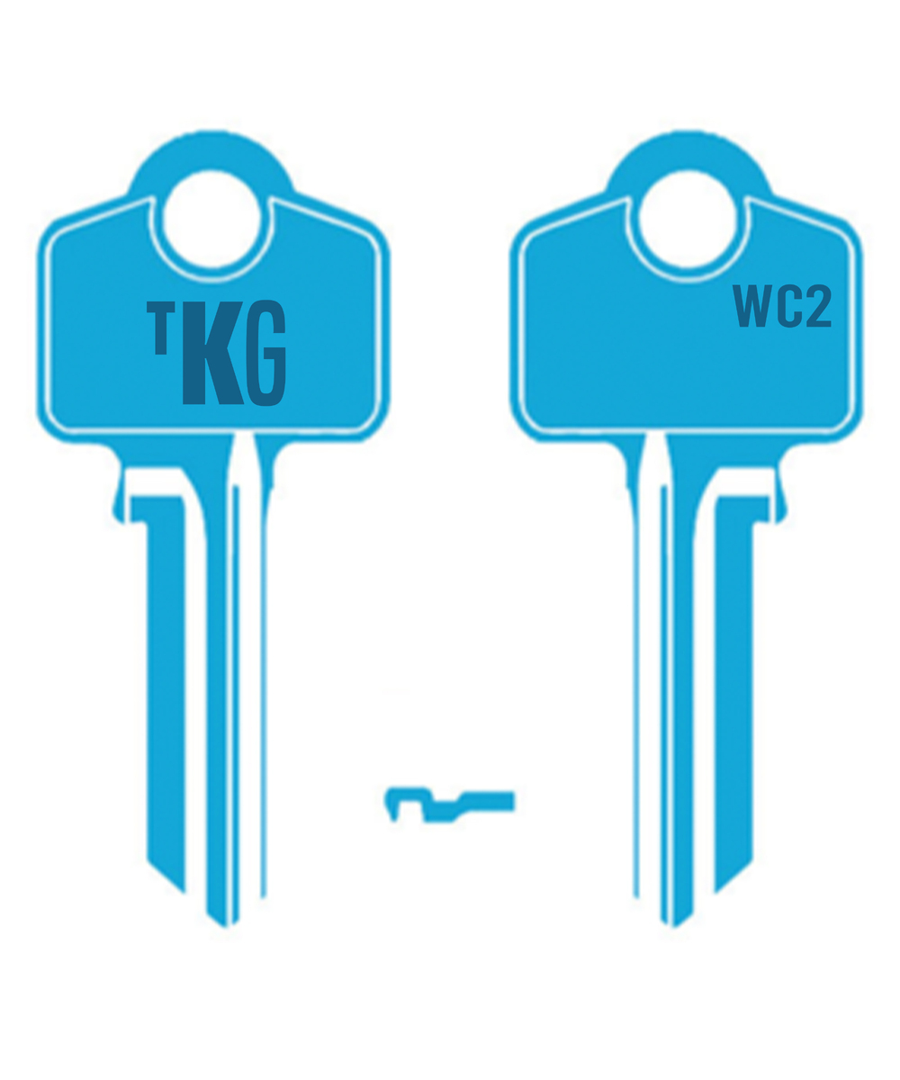 Domestic Key Blank To Suit Whitco WC2 5 PIN - Light Blue