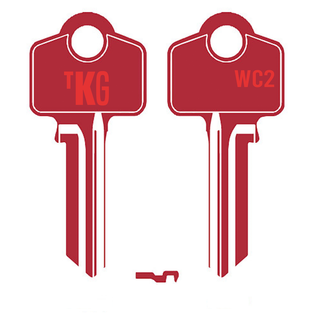 Domestic Key Blank To Suit Whitco WC2  5 PIN - Red