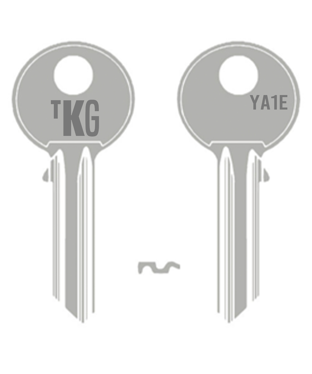 Domestic Key Blank To Suit Yale YA1E - Brass Silver