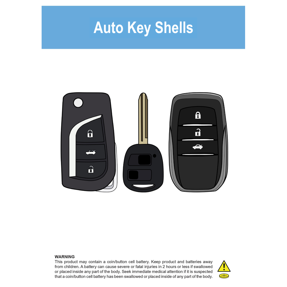 Battery Warning POS Packaging Bags - Automotive Car Key Shells