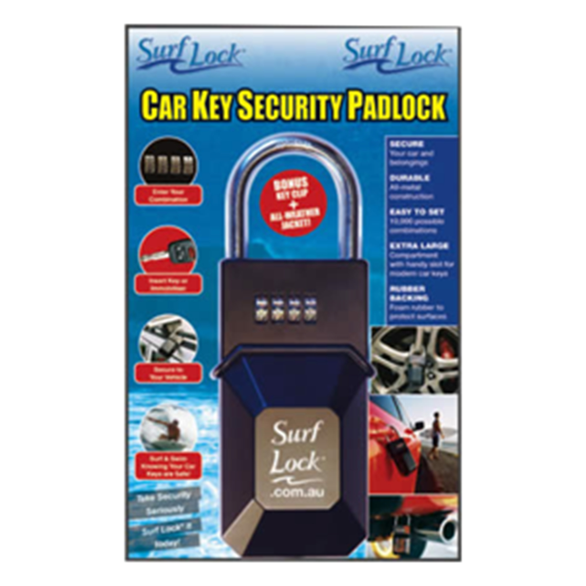 Surf Lock - Car Key Security Padlock