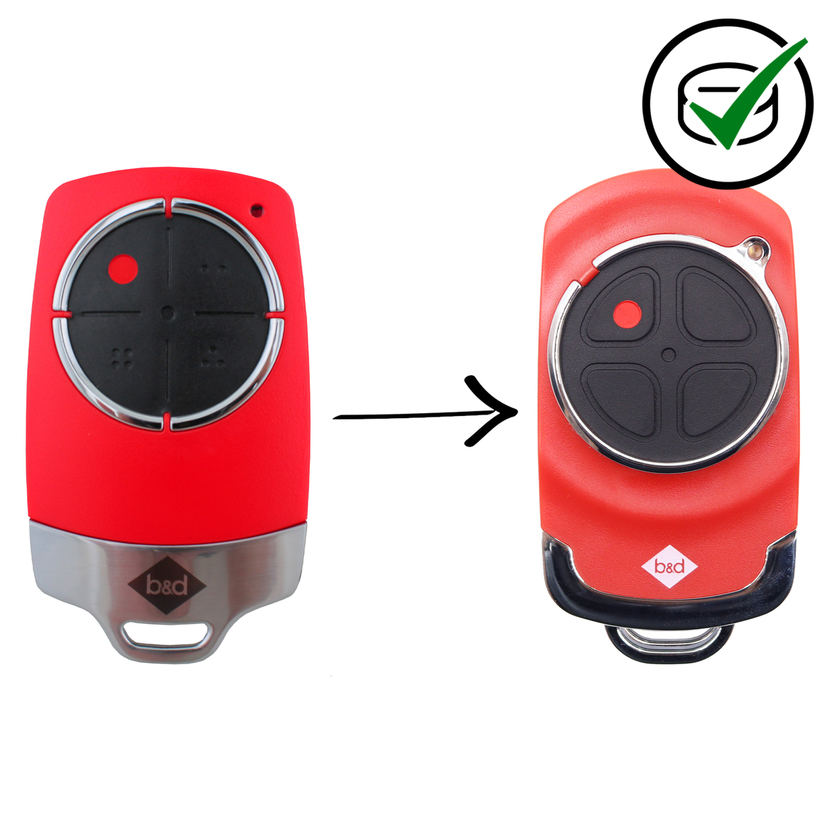 Genuine BnD Tri-Tran 4 button remote handset 434MHz
