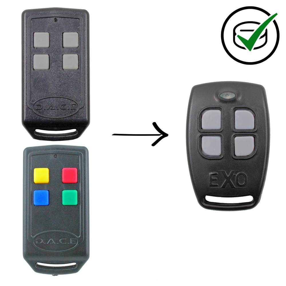 Genuine DACE Duratronic 4 button remote handset 434MHz