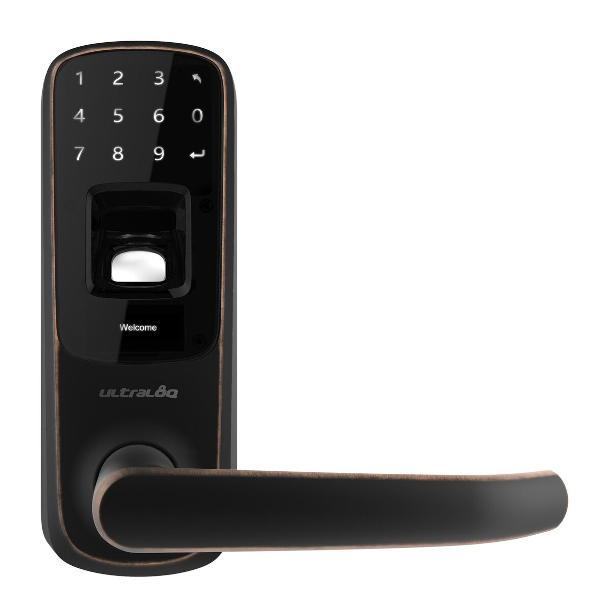Ultraloq Black UL3 BT (2nd Gen) Bluetooth Enabled Fingerprint and Touchscreen Smart Lever Lock