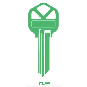 Domestic Key Blank To Suit Kwikset KS1 - Green