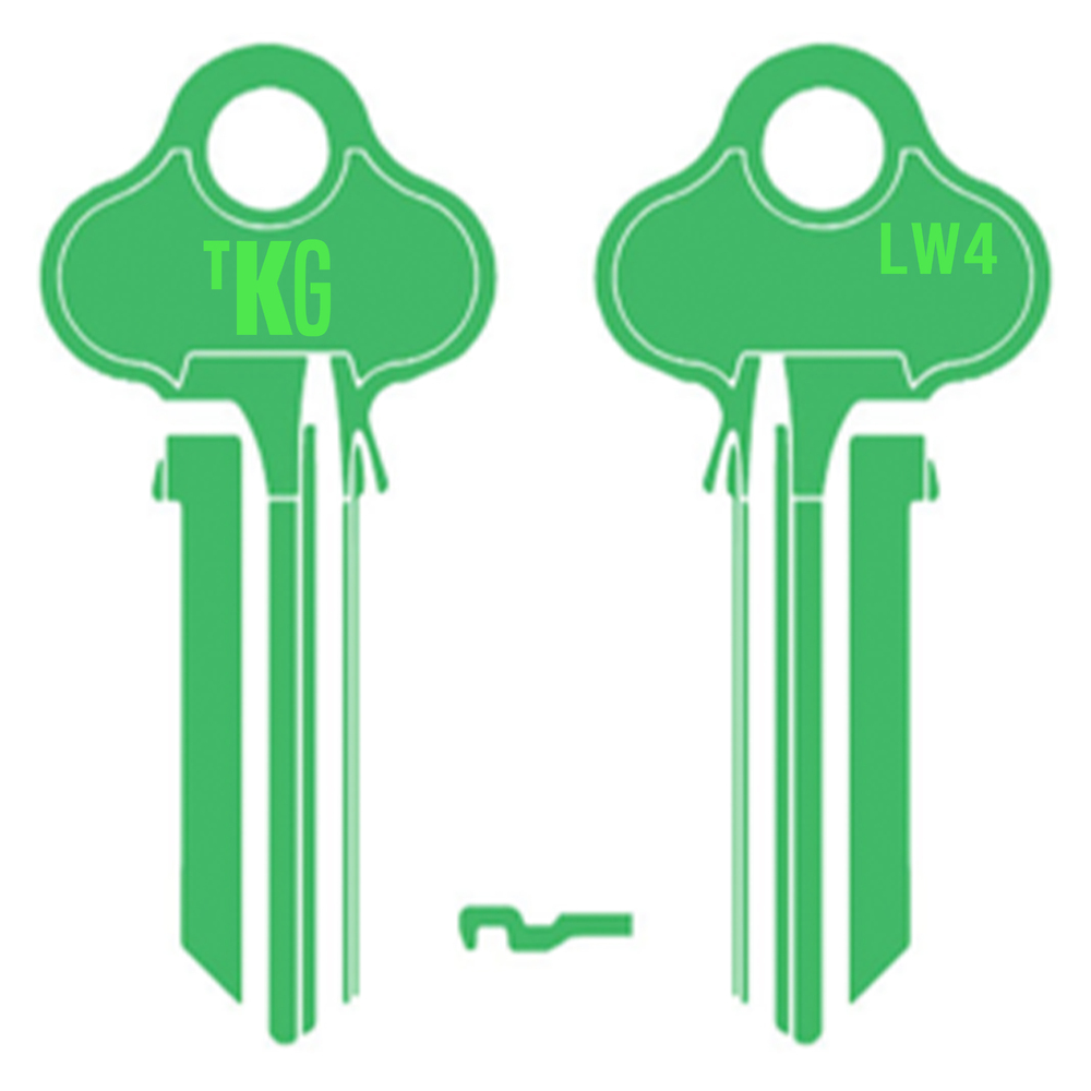 Domestic Key Blank To Suit Lockwood 5 PIN - Green