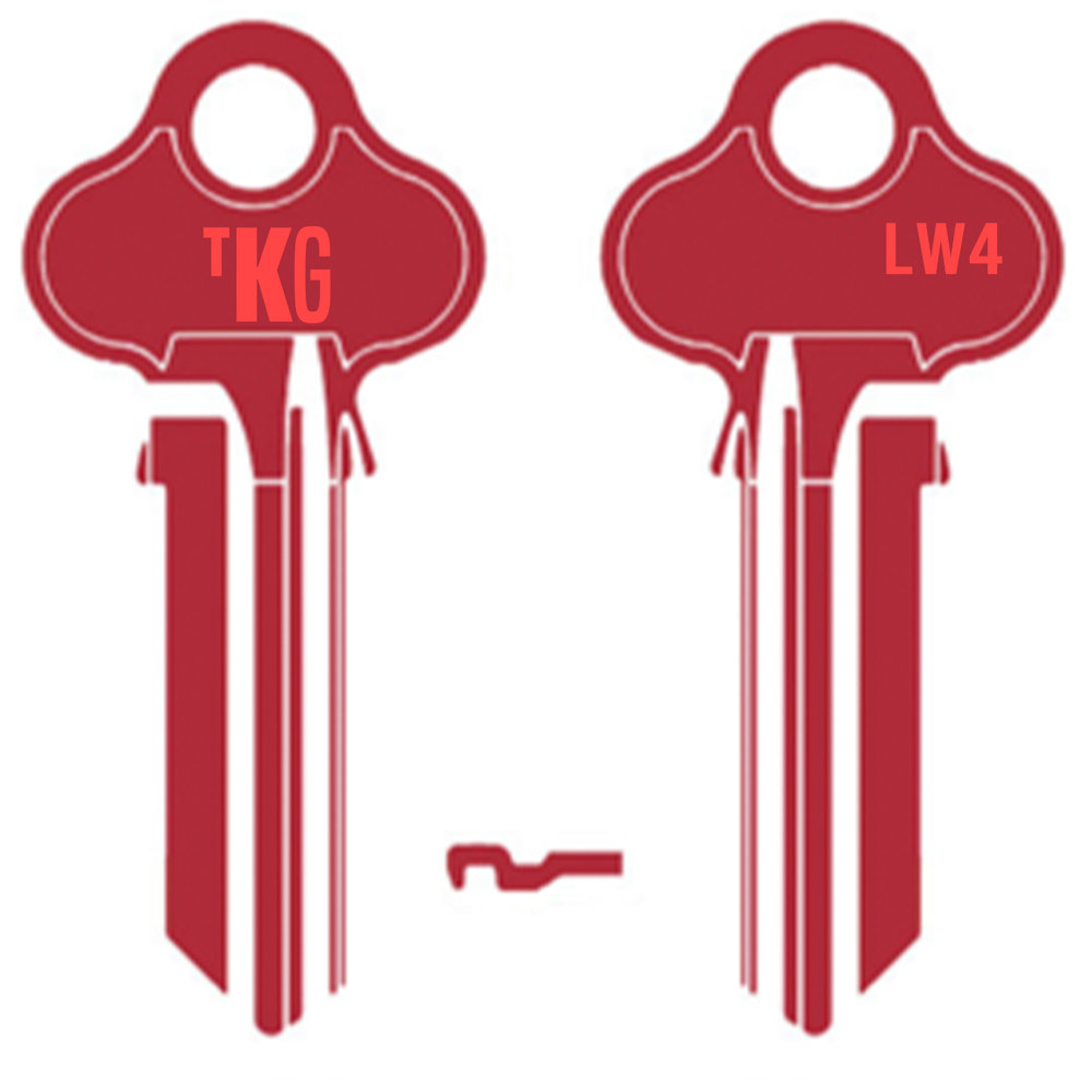 Domestic Key Blank To Suit Lockwood 5 PIN - Red