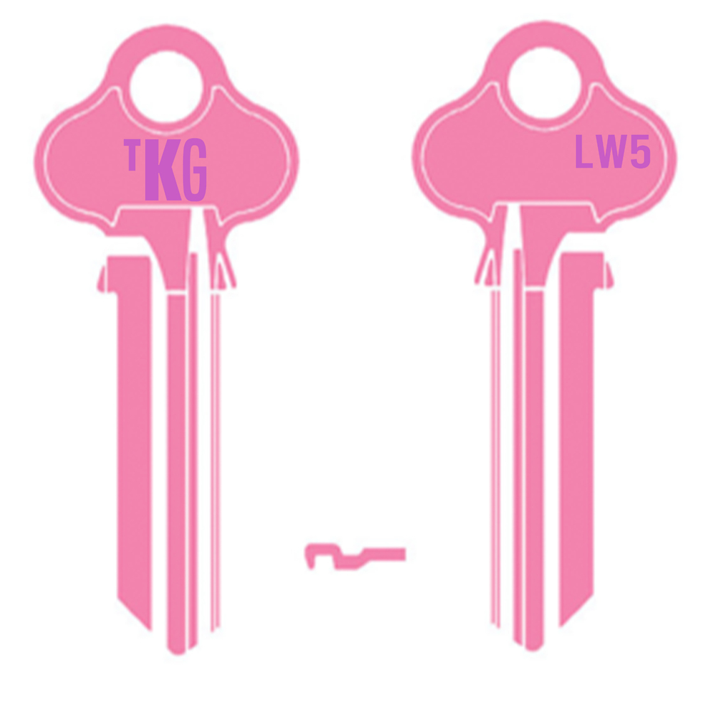Domestic Key Blank To Suit Lockwood 6 PIN - Pink