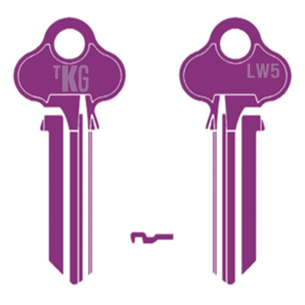 Domestic Key Blank To Suit Lockwood 6 PIN - Purple