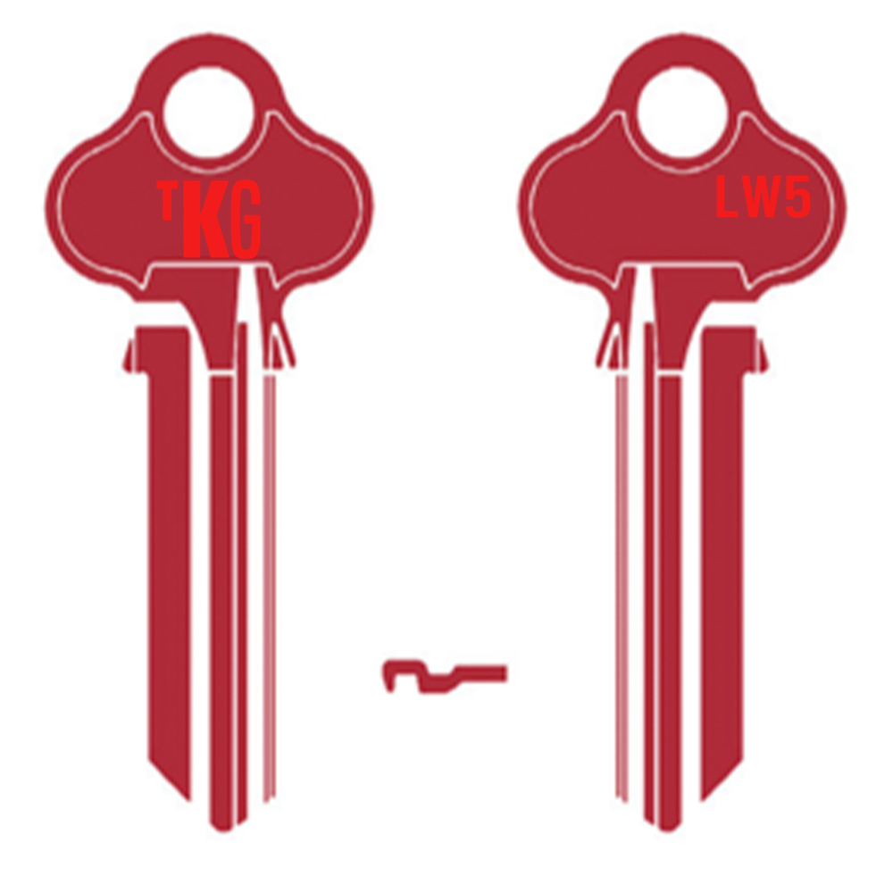 Domestic Key Blank To Suit Lockwood 6 PIN - Red