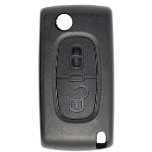 Peugeot compatible 2 button HU83 remote flip Key housing with Battery Clip