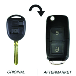 Toyota compatible durashell 2 Button TOY43 Remote Key 4C Chip 434MHz (60081)