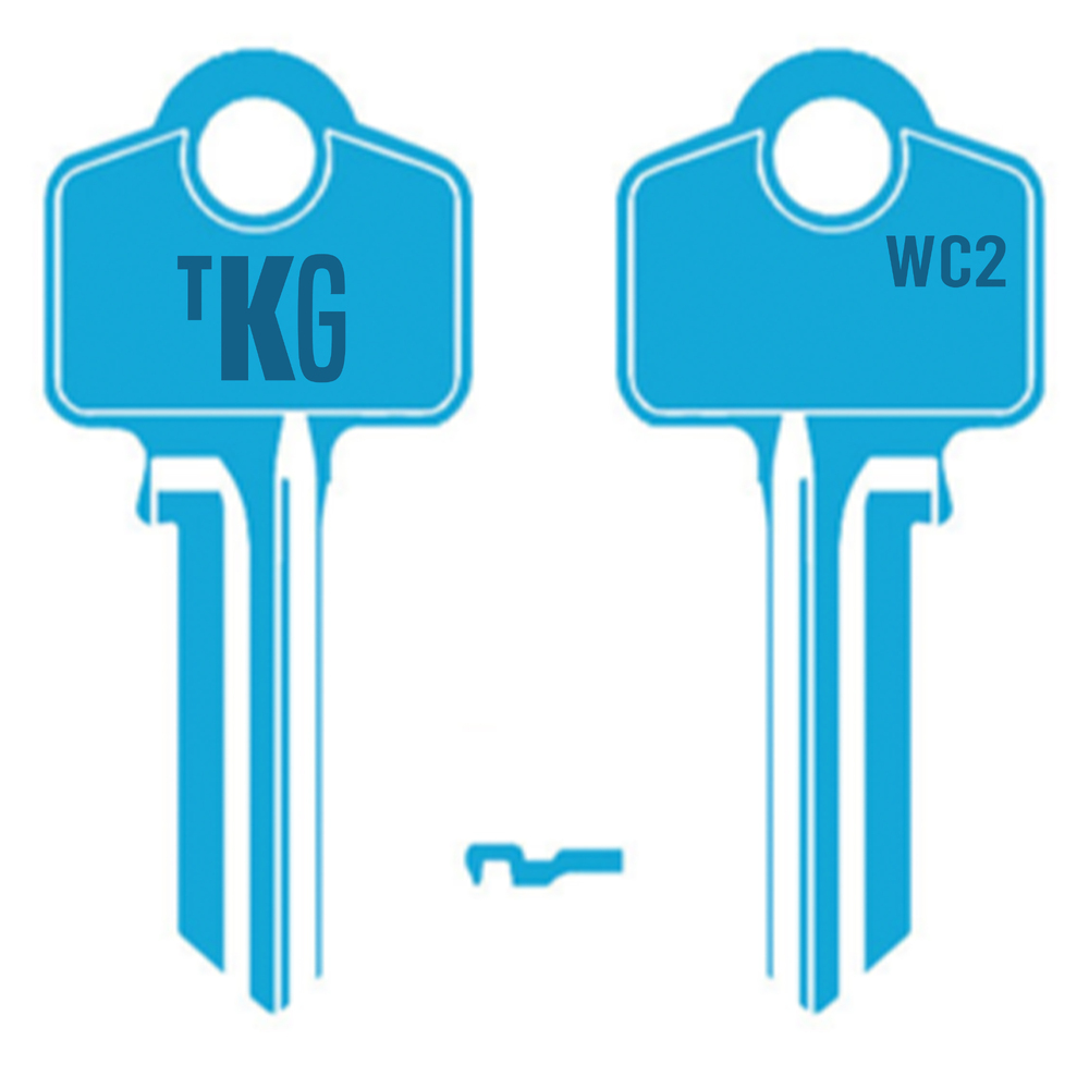 Domestic Key Blank To Suit Whitco WC2 5 PIN - Light Blue