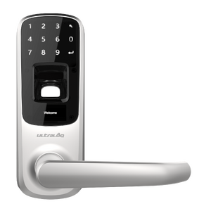 Ultraloq Satin Nickle UL3 BT (2nd Gen) Bluetooth Enabled Fingerprint and Touchscreen Smart Lever Lock