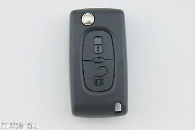 Peugeot compatible 2 button VA6 remote flip Key housing with Battery Clip
