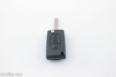 Peugeot compatible 3 button VA6 remote flip Key housing with Battery Clip