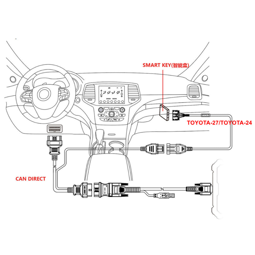 Toyota 30 PIN Cable Supports 4A and 8A-BA To Suit Autel