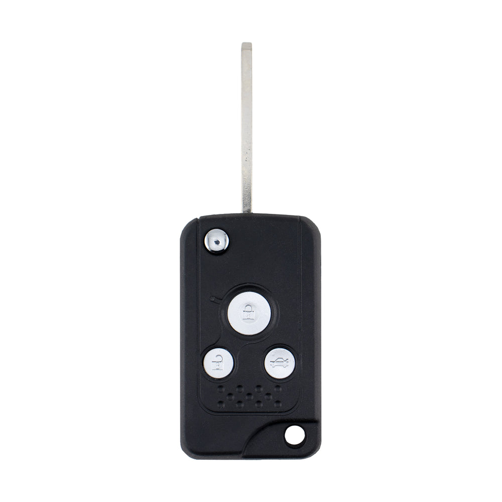 Honda compatible 3 button HON66 flip Key remote housing Chrome buttons (flip Key Upgrade for KG HON06)