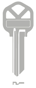 Domestic Key Blank To Suit Kwikset KS1 - Brass Silver
