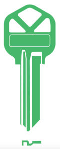 Domestic Key Blank To Suit Kwikset KS1 - Green
