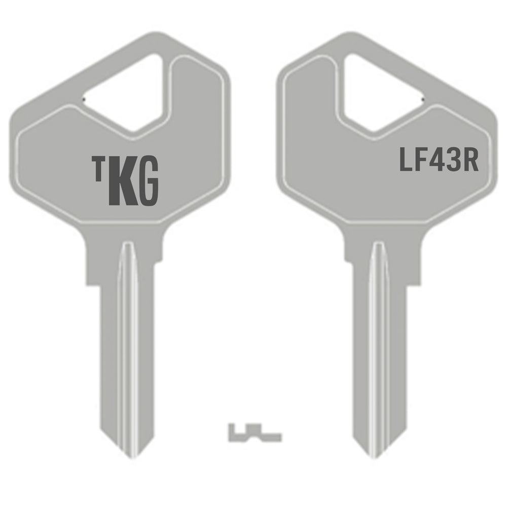Domestic Key Blank To Suit Lowe & Fletcher LF43R - Brass Silver