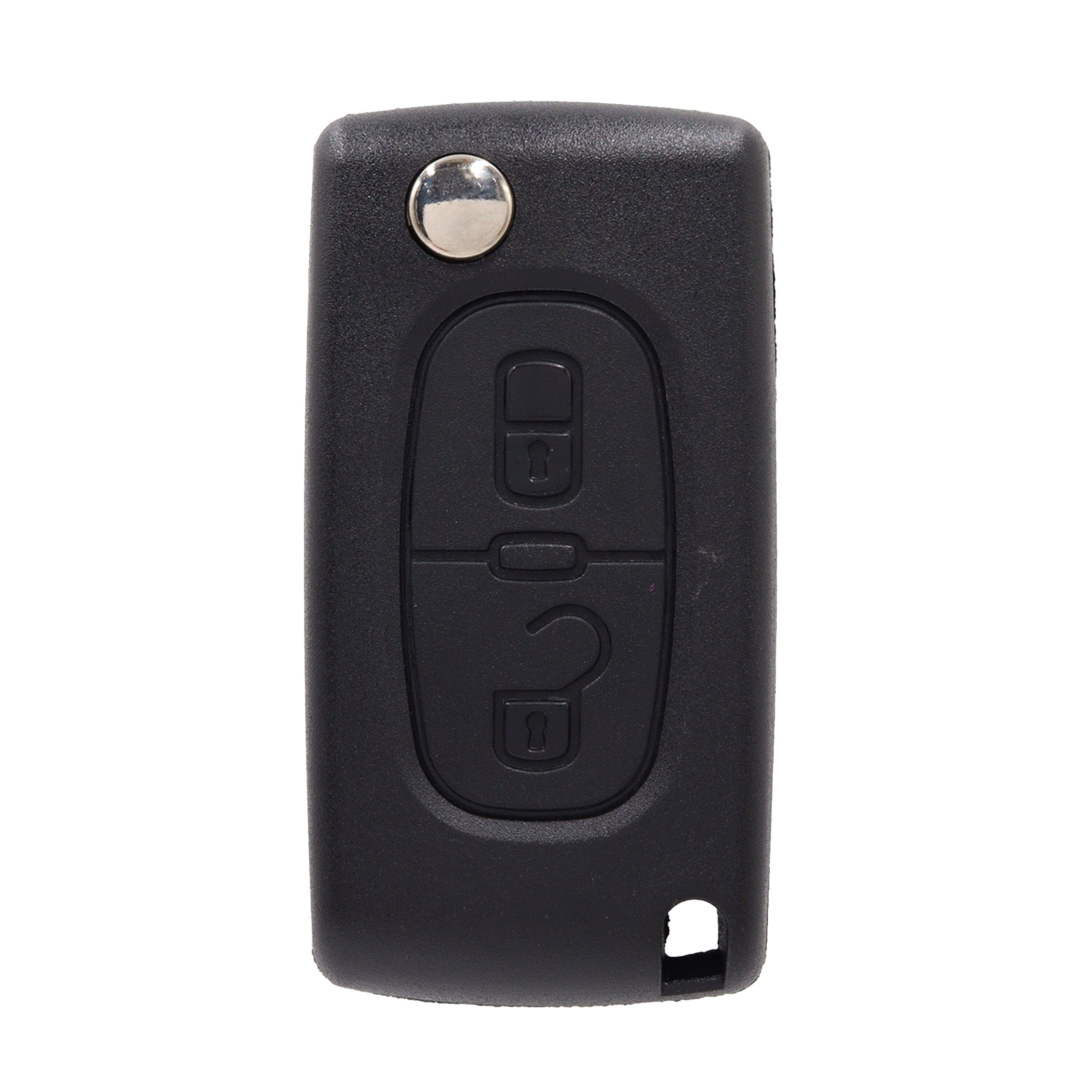 Peugeot compatible 2 button HU83 remote flip Key housing with Battery Clip