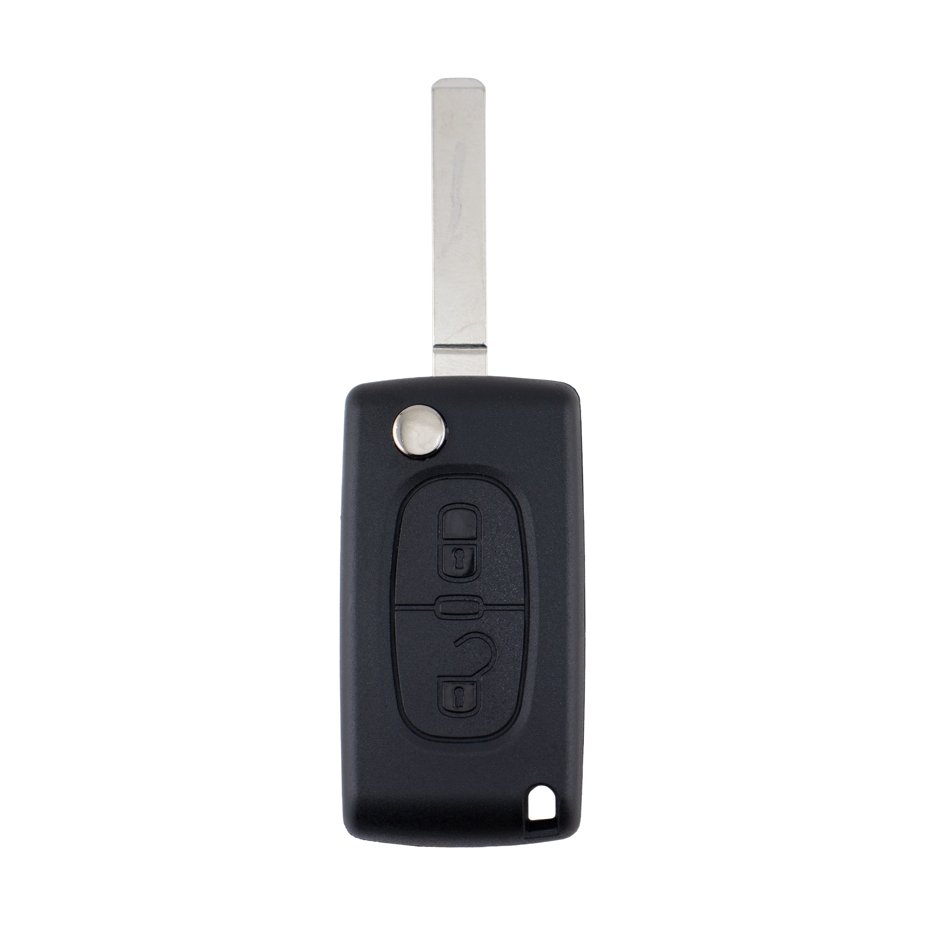 Peugeot compatible 2 button VA6 remote flip Key housing with Battery Clip